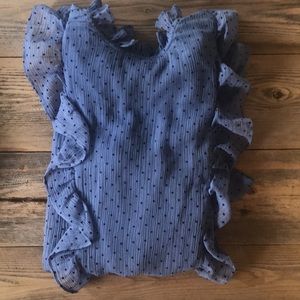 TOPSHOP polka-dot blouse, long sleeves, Size 2